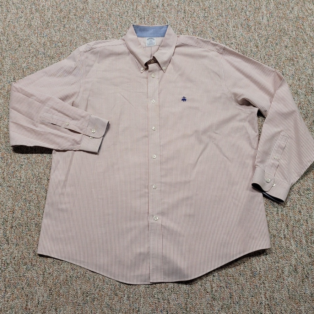 Brooks Brothers Shirt Mens 2XL Regent Multi Striped Supima Cotton Non-Iron‎ Prep